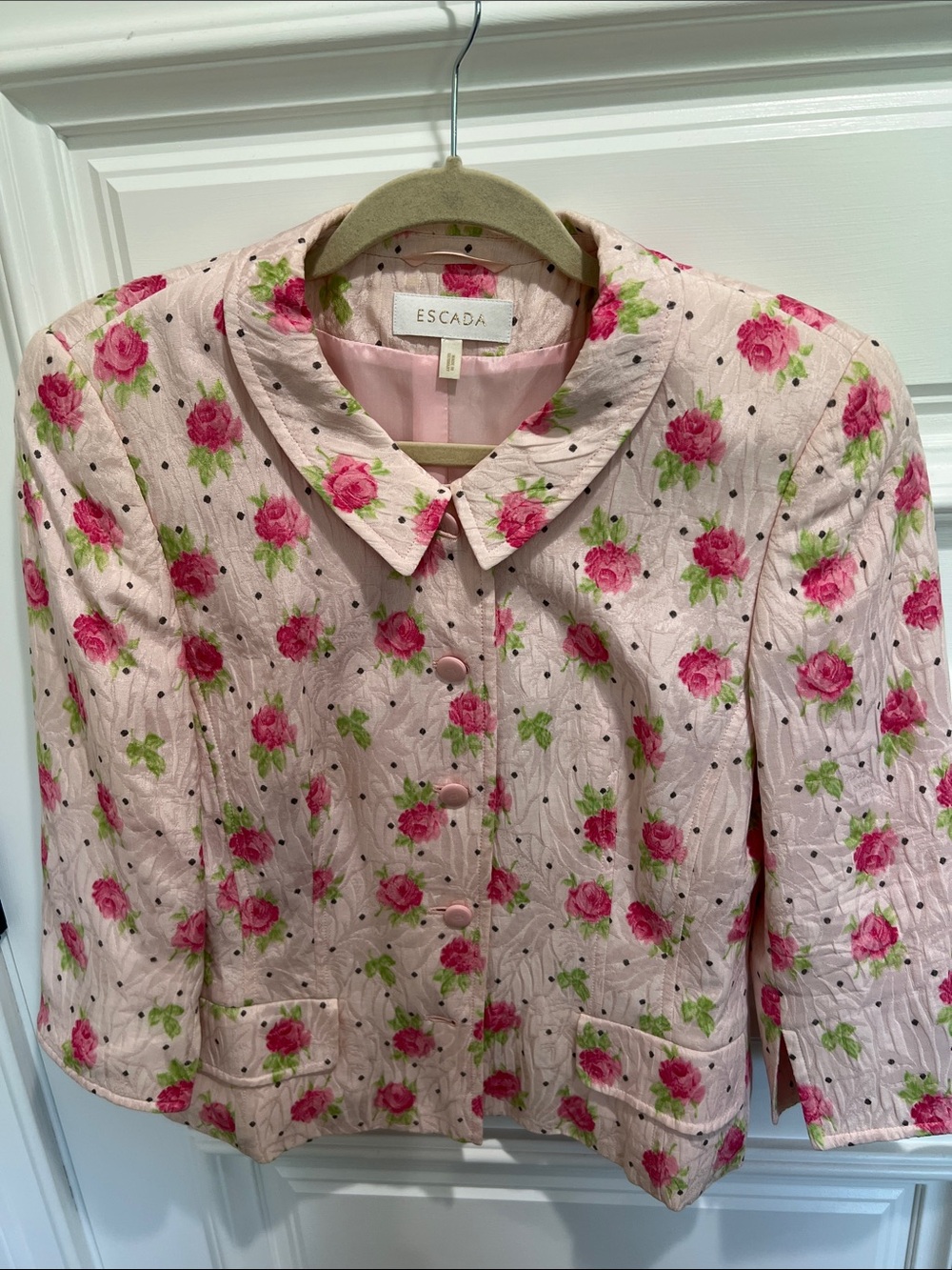 Escada Light Pink Floral Blazer